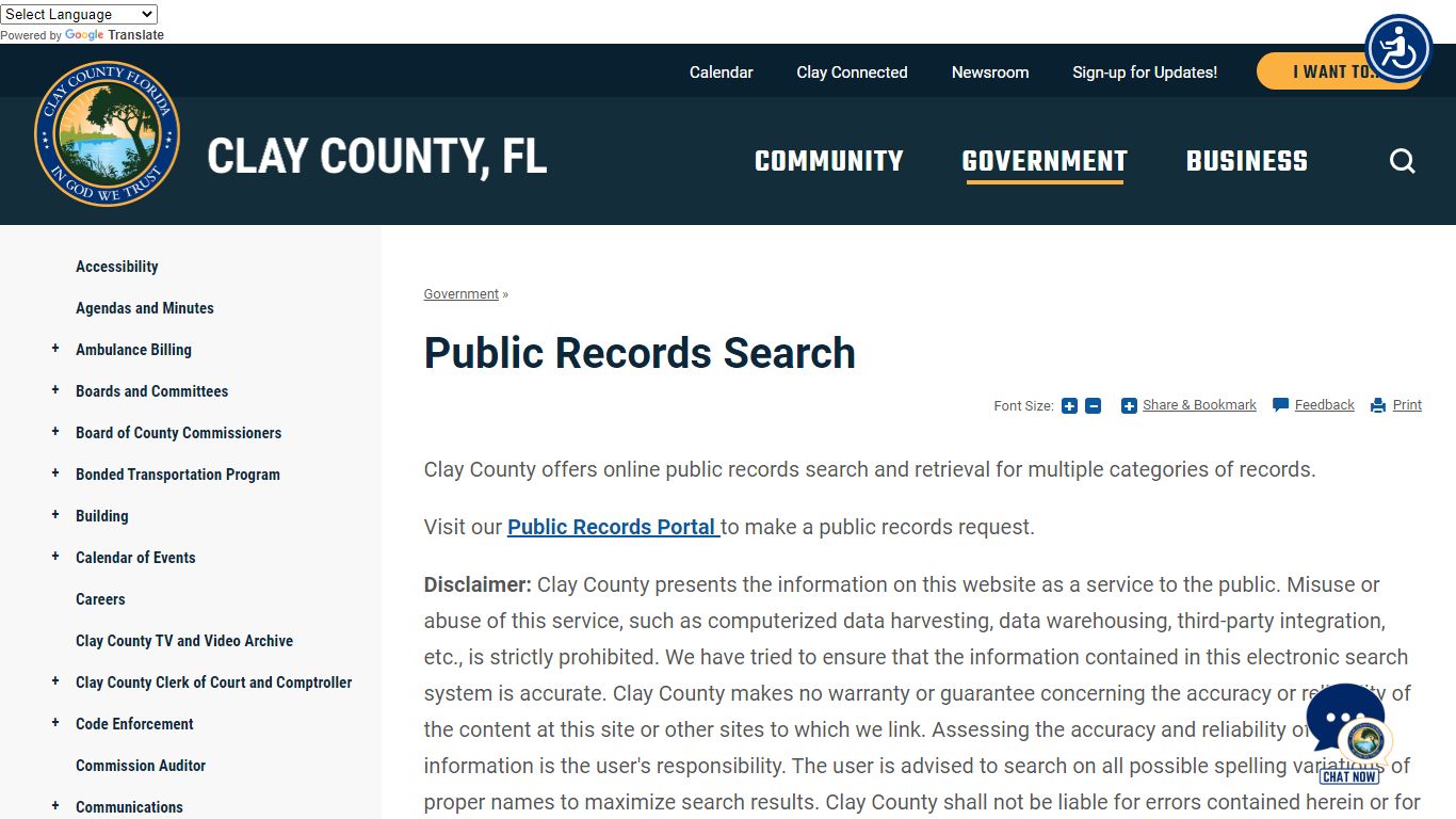 Public Records Search | Clay County, FL